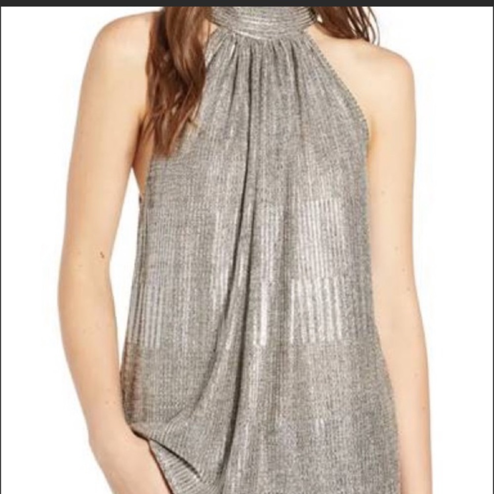 Bishop + Young
Hi-Shine Metallic Tie Neck Tank Top